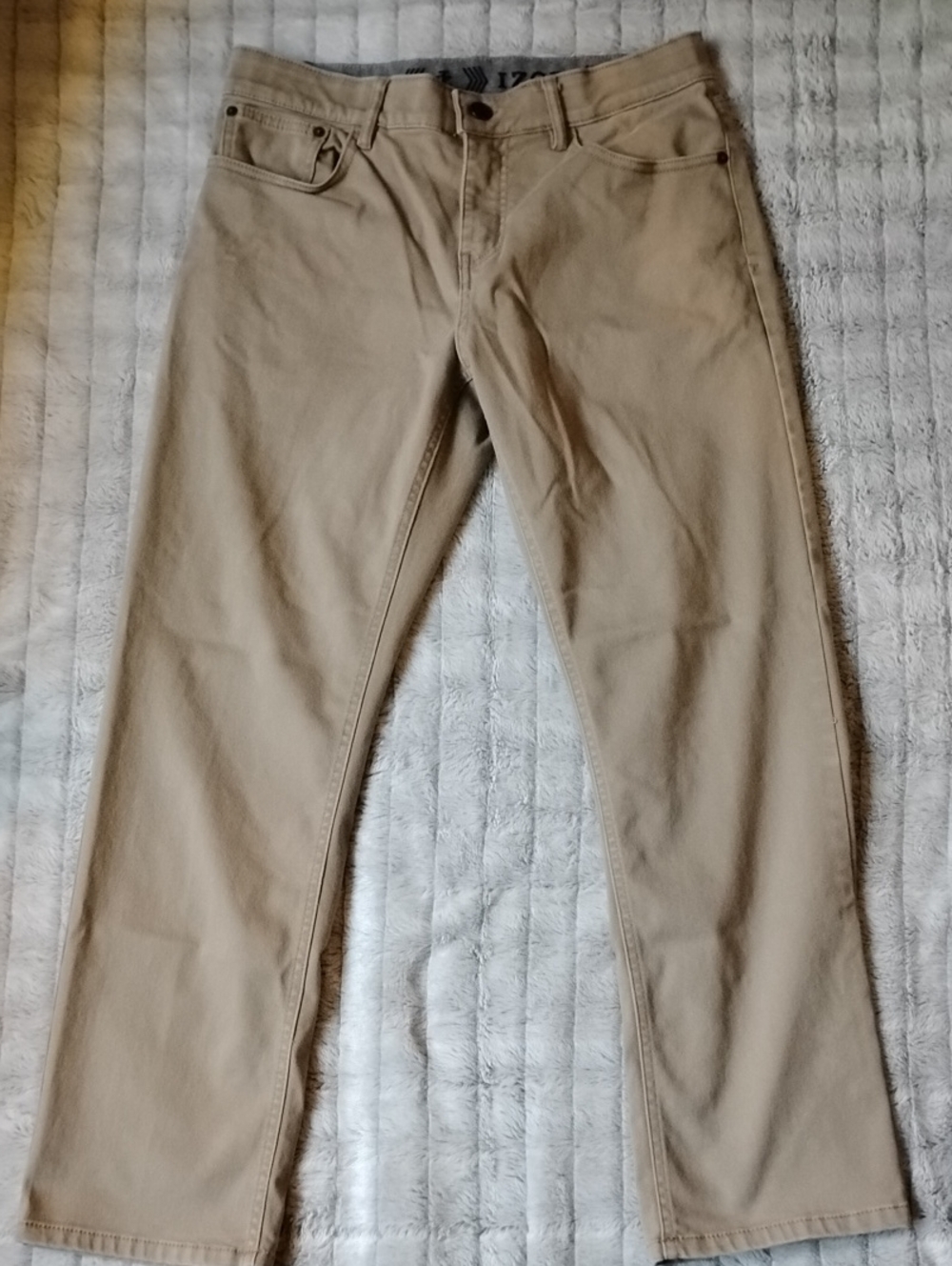 32X30 Regular Fit Straight-Leg Khaki Jeans